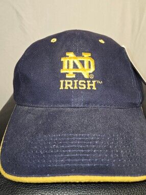 Vtg University of Notre Dame Hat Cap Fighting Irish Blue Yellow NCAA NWT